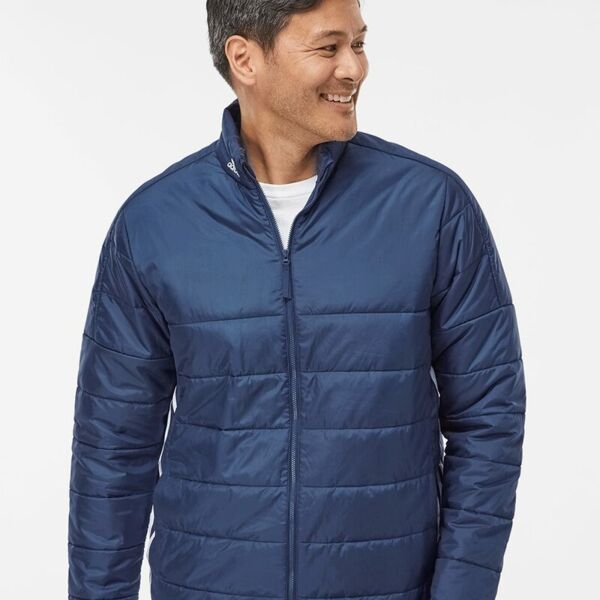 Adidas Men's 3 Stripe Puffer Full-Zip Jacket A570 Men's 3 Stripe Puffer Full-Zip Jacket Thumbnail