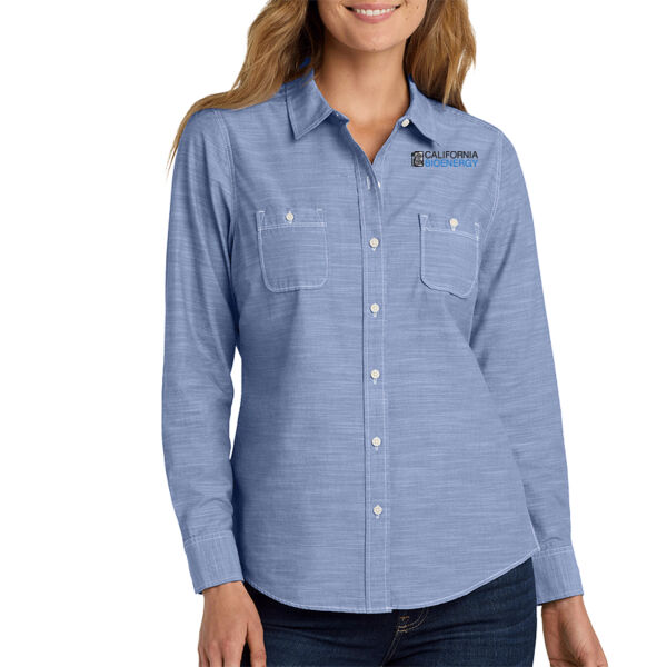 Ladies Slub Chambray Shirt Thumbnail