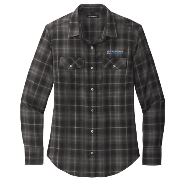 Port Authority® Women's Long Sleeve Ombre Plaid Shirt Thumbnail