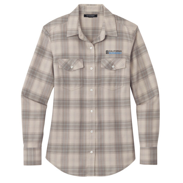 Port Authority® Women's Long Sleeve Ombre Plaid Shirt Thumbnail