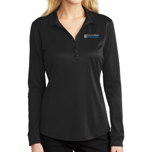 Port Authority® Women's Silk Touch™ Performance Long Sleeve Polo Thumbnail